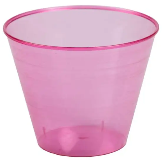 JAM Paper 9oz. Clear Plastic Cups, 72ct. Hot Pink {1}
