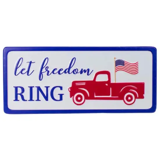 12" Metal Patriotic Let Freedom RING Sign Wall D&eacute;cor {1}