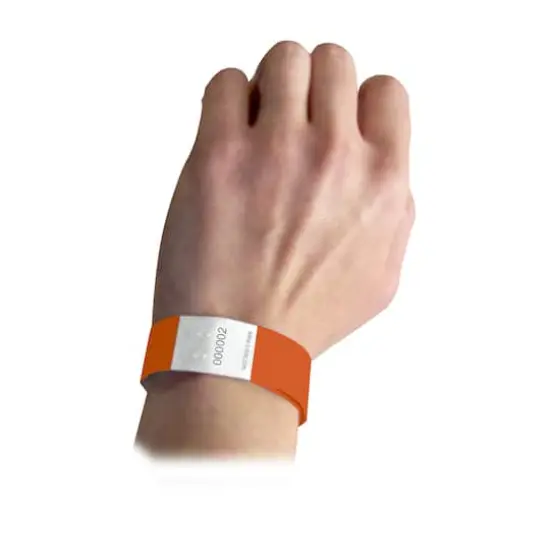 C-Line&reg; DuPont&trade; Tyvek&reg; Security Wristbands, Orange, 2 Packs of 100 each {4}