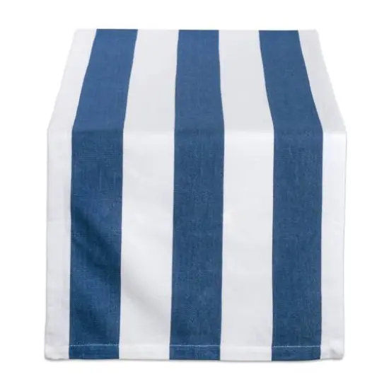 DII&reg; 108" Navy & White Dobby Stripe Table Runner {1}