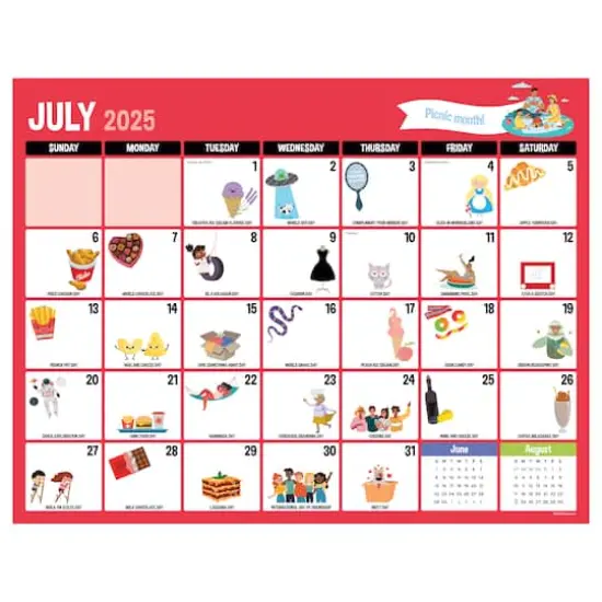 July 2025 - June 2026 Large Every Day's A Holiday Desk Pad Monthly Blotter Calendar {1}