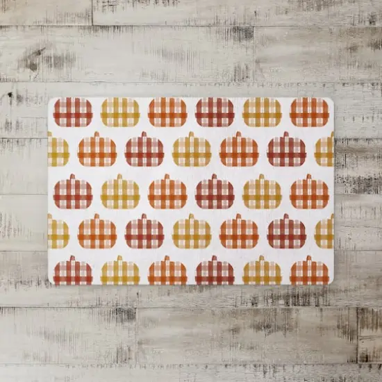 Plaid Pumpkins Floor Mat {3}