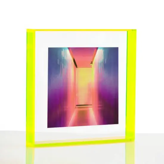 Wexel Art Neon Yellow Float Frame with Magnetic Photo Holder {1}