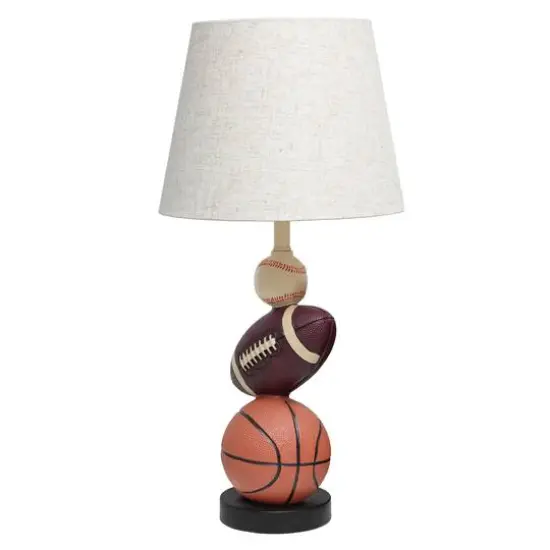 Simple Designs™ 22" Basketball, Baseball, Football Table Lamp with Beige Shade {17}