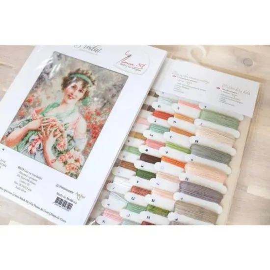 Luca-s The Girl With Roses Counted Cross Stitch Kit {7}