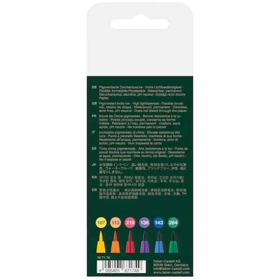 Faber-Castell® PITT® 6 Color Artist Brush Pen Set Color Wheel {6}