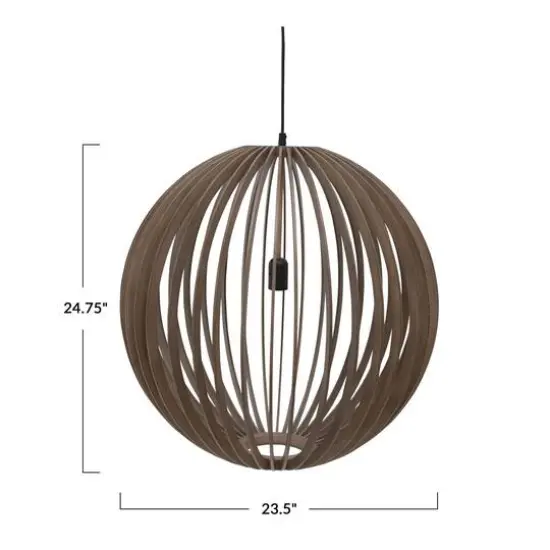 Hello Honey&reg; 25" Modern Round Slatted Pendant Lamp {3}
