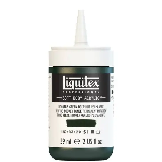 Liquitex&reg; Professional Soft Body Acrylic Bottle, 2oz. Hooker's Green Deep Hue Permanent {9}