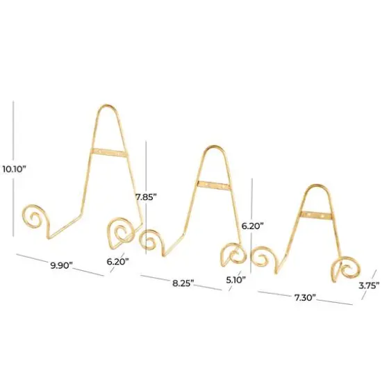 Gold Metal Scroll Hanging Wall Rack Display Easel Set {6}