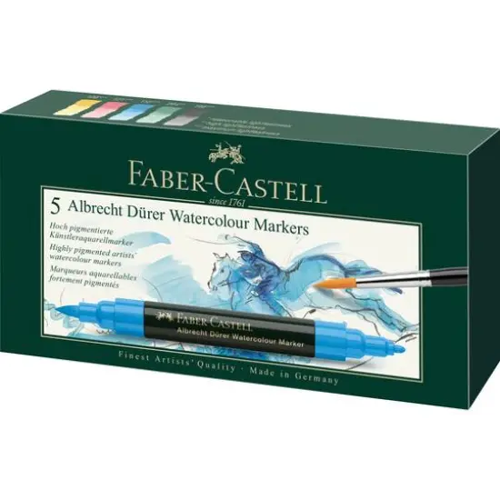 Faber-Castell&reg; 5 Color Albrecht Durer Watercolor Marker Set {3}