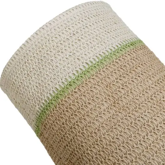 Honey Can Do Green & Beige Small Nesting Paper Straw Baskets with Handles Set {8}