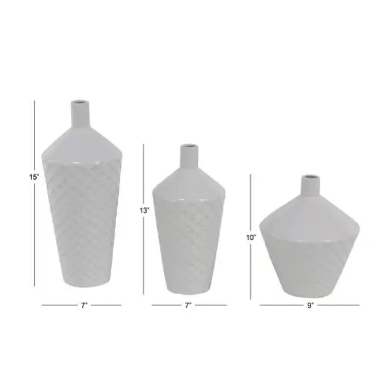 White Porcelain Modern Vase Set {8}