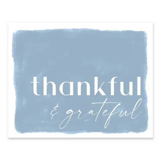 Blue Thankful & Grateful Tabletop Canvas {1}