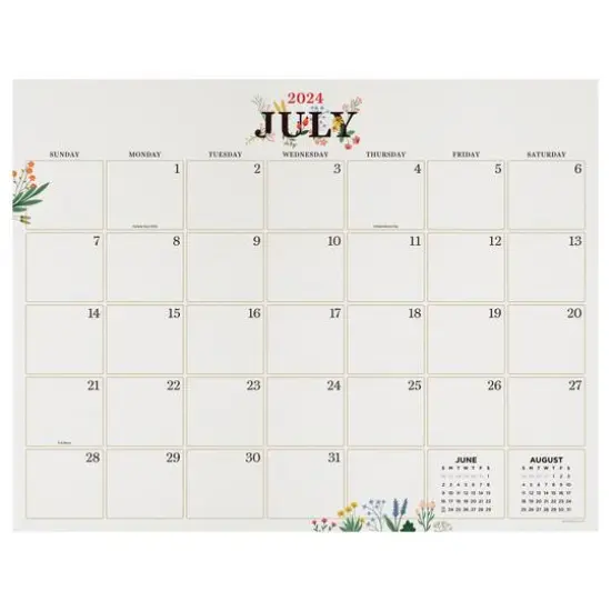 TF Publishing 2024-2025 Large Floral Desk Pad Calendar {1}