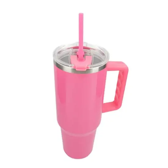 40oz. Neon Stainless Steel Insulated Tumbler by Celebrate It&trade; Pink {3}