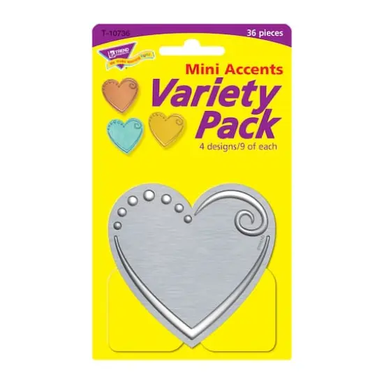 Trend Enterprises&reg; I Heart Metal Hearts Mini Accents&reg; Variety Pack, 6 Packs of 36 {3}