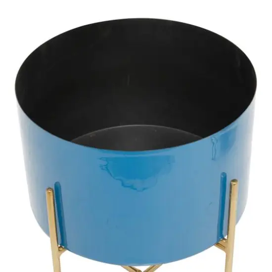 Blue Modern Planter, Set of 2" 15", 12" {6}