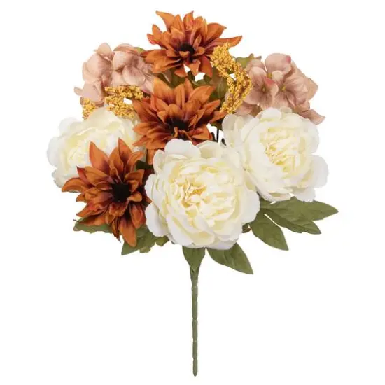 18" Brown & Cream Dahlia & Peony Mixed Bush by Ashland&reg; {1}