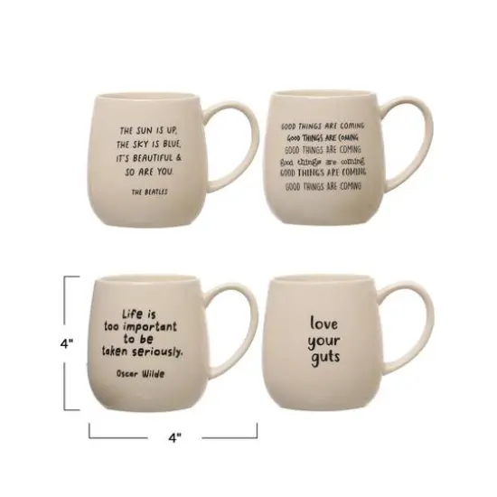 Hello Honey&reg; 4" Quote Love Stoneware Mug Set {3}