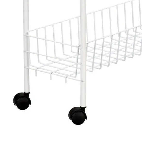 Household Essentials 30" Slim 3-Shelf Storage & Utility Cart White {6}