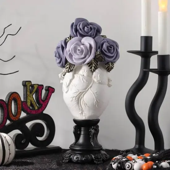 11" Purple Roses in Heart Tabletop Accent by Ashland&reg; {3}