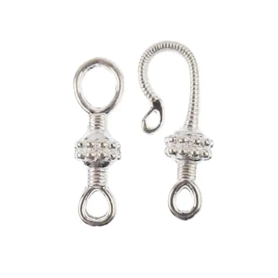 John Bead Must Have Findings 25mm Bali Style Hook Clasp Set, 4ct. Silver {4}