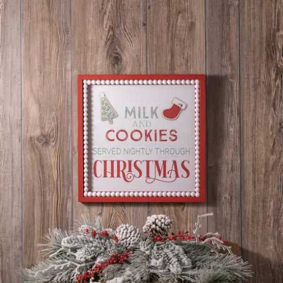 15" Framed Milk & Cookies Wall Sign {3}