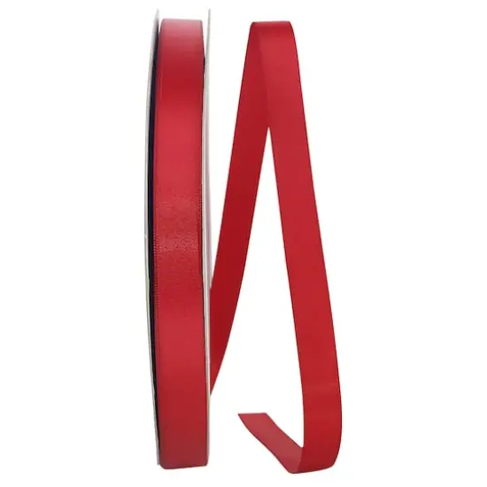 JAM Paper 5/8" x 100yd. Double Face Satin Ribbon Scarlet {1}