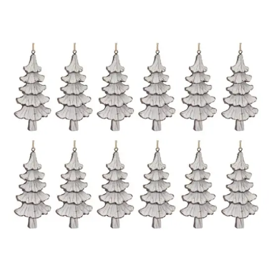 12ct. Carved Pine Tree Ornament {1}