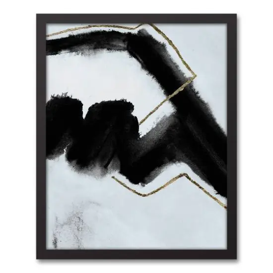 Bold Abstract 16" x 20" Black Framed Canvas {1}