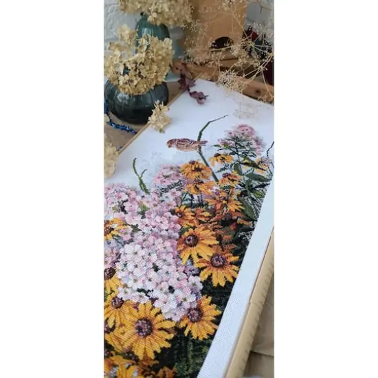 Merejka Black-Eyed Susans & Phlox Counted Cross Stitch Kit {3}