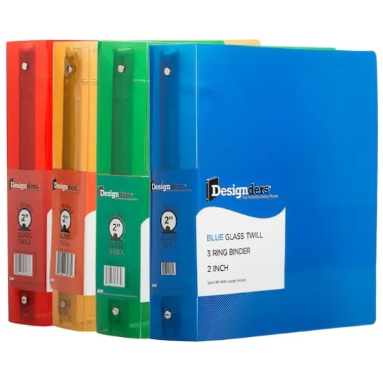 JAM Paper 2" Glass Twill Plastic 3-Ring Binders, 4ct. {1}