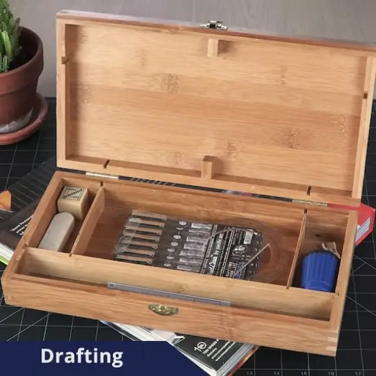 Pacific Arc 13" x 8" Bamboo Paint Box with Palette & 4 Compartments {8}