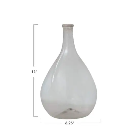 Hello Honey&reg; 11" Clear Rounded Timeless Elegance Glass Bottle Vase {5}
