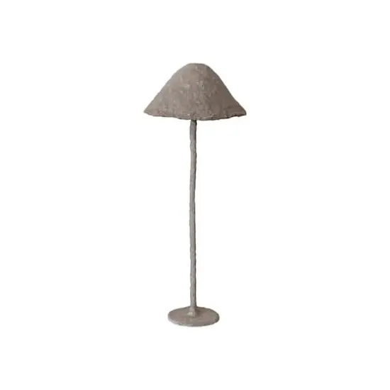 Hello Honey&reg; 30.5" Gray Handmade Paper Mache & Metal Mushroom Table Lamp {1}