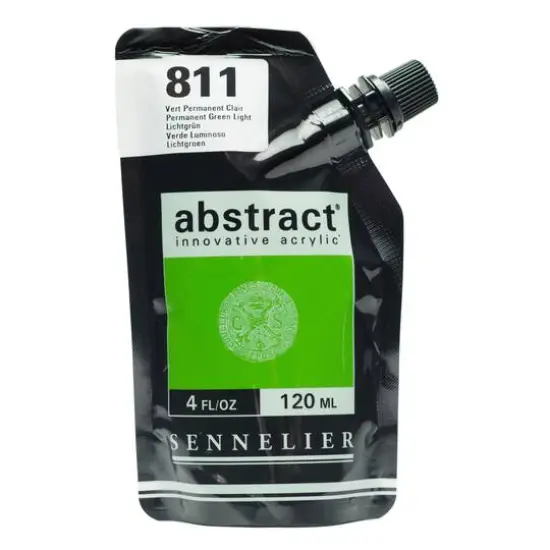 Sennelier Abstract&reg; Satin Acrylic Paint, 4oz. Permanent Green Light {1}