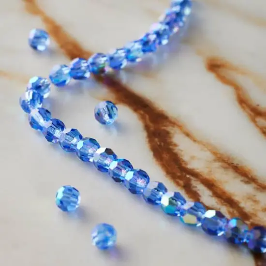 Preciosa Glass Crystal Round Beads, 4mm by Bead Landing&trade; Sapphire AB {3}