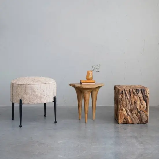 Hello Honey® 18" Natural Organically Shaped Teakwood Side Table {5}