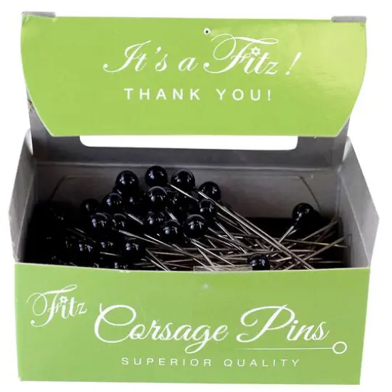 Fitz 2" Round-Head Corsage Pins, 144ct. Black {2}