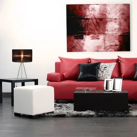 Simple Designs Brushed Nickel Tripod Table Lamp Brushed Nickel/Black {4}