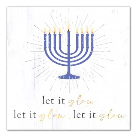 Let It Glow Menorah 16x16 Canvas Wall Art {1}