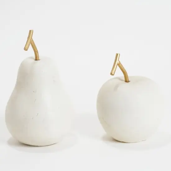 American Art Decor Cream Apple & Pear Fruit Tabletop D&eacute;cor Set {7}