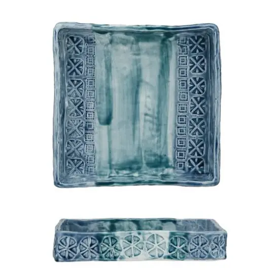 Hello Honey&reg; 7.5" Blue Coastal Stoneware Napkin Holder {9}