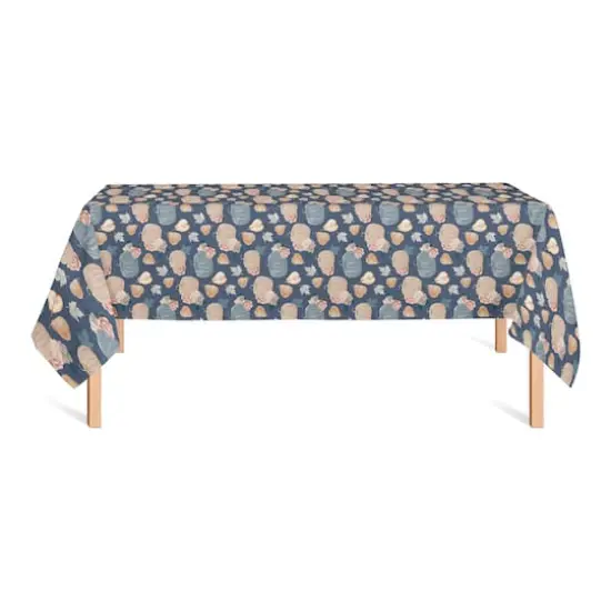 102" Sweet Harvest Pattern Blue Tablecloth {3}