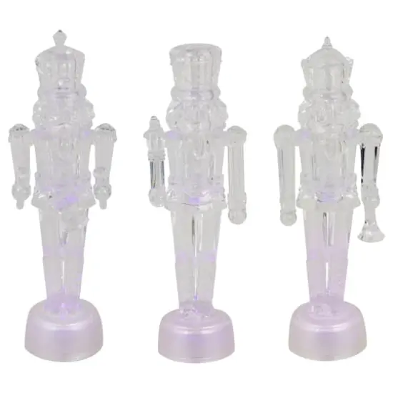 7.5" LED Icy Crystal Nutcracker Christmas Figurine Set {1}