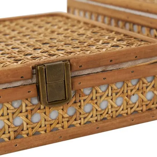 Brown Woven Rattan Box Set {6}