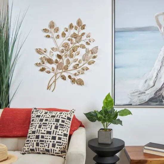 33" Gold Metal Leaf Metallic Wall D&eacute;cor {3}