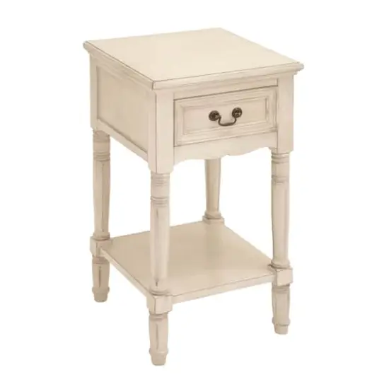 2.5ft. Cream Wood Traditional Accent Table {1}