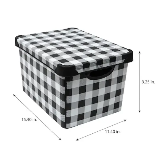 Simplify Checkered Black & White Storage Tote Bin {4}
