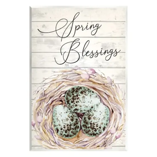 Stupell Industries Spring Blessings Bird Nest Nature Wall Plaque Art {1}